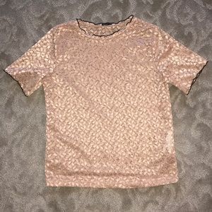 Zara lace tee with black trim